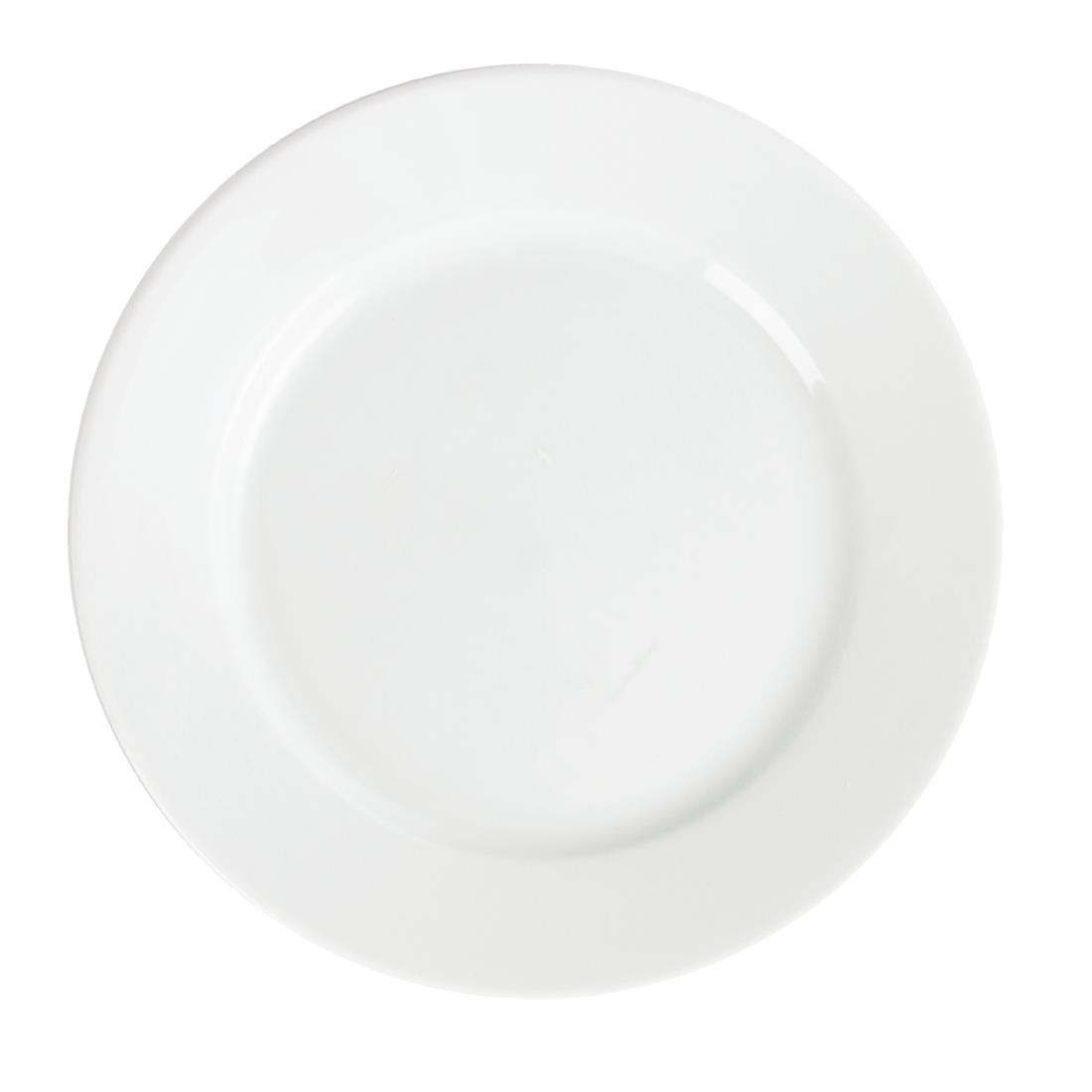 Olympia Whiteware Witte Borden Met Brede Rand 202mm (12 Stuks)