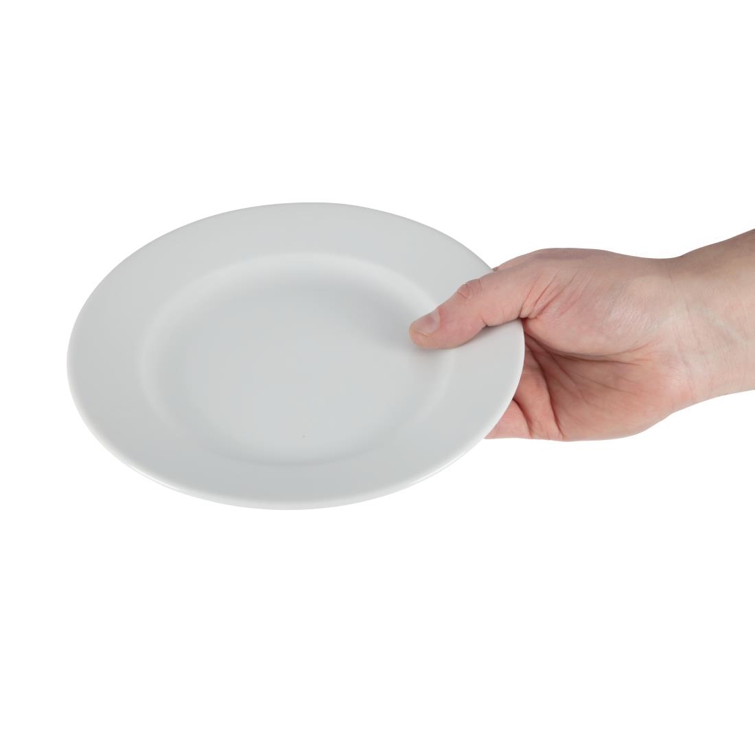 Olympia Whiteware Witte Borden Met Brede Rand 202mm (12 Stuks)