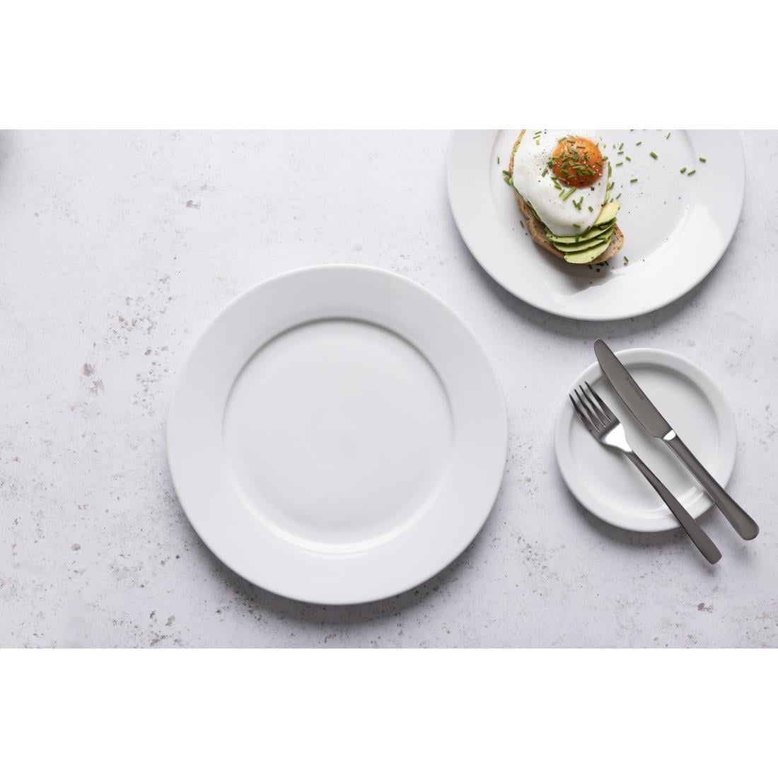 Olympia Whiteware Witte Borden Met Brede Rand 28cm (6 Stuks)