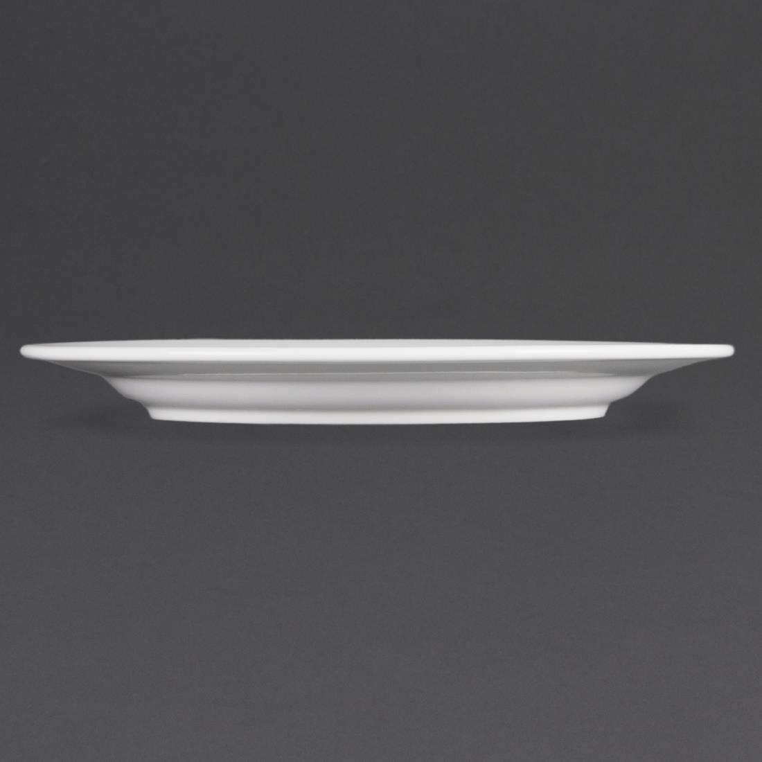 Olympia Whiteware Witte Borden Met Brede Rand 28cm (6 Stuks)