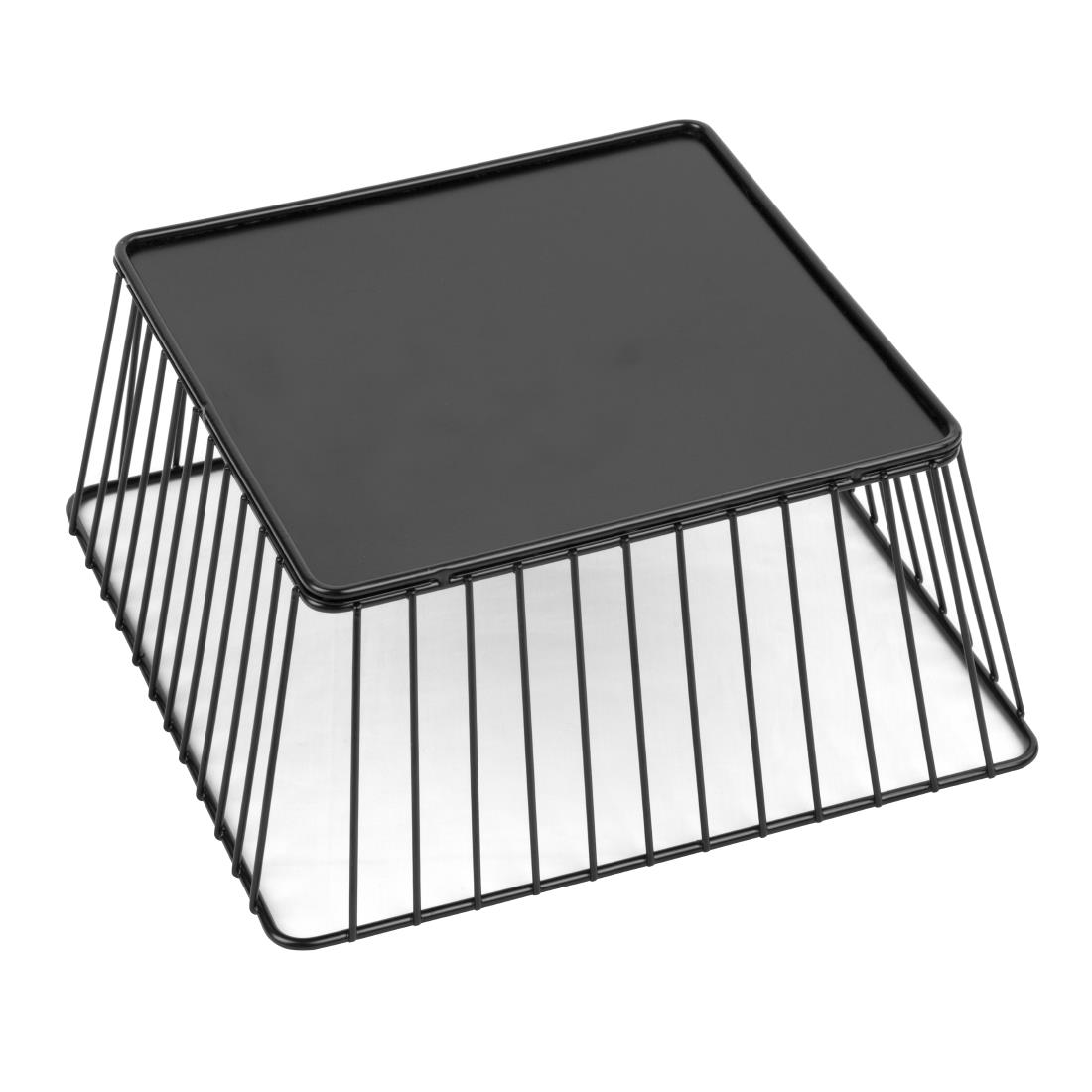 Olympia Wire Voedseldisplay Dienblad Vierkant Zwart - 230x230x100mm
