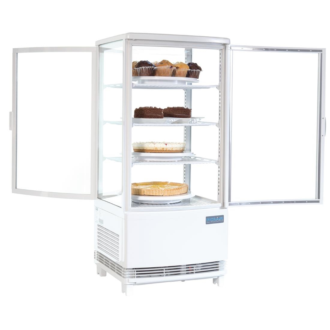 Polar C-Series Energie-Efficiënte Koelkast Met Gebogen Deur Wit 86Ltr