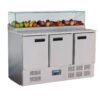 Polar G-serie 3-deurs pizza koelwerkbank met opzetvitrine 436Ltr