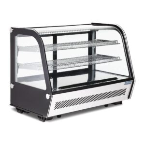 Polar G-Serie Energiezuinige Aanrecht Voedselexpositie Koelkast Zwart 160Ltr