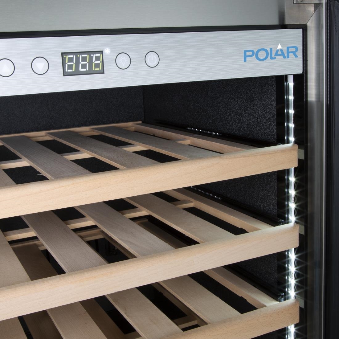 Polar G-Serie Enkele Zone Wijnkoelkast Roestvrij Staal 118 flessen