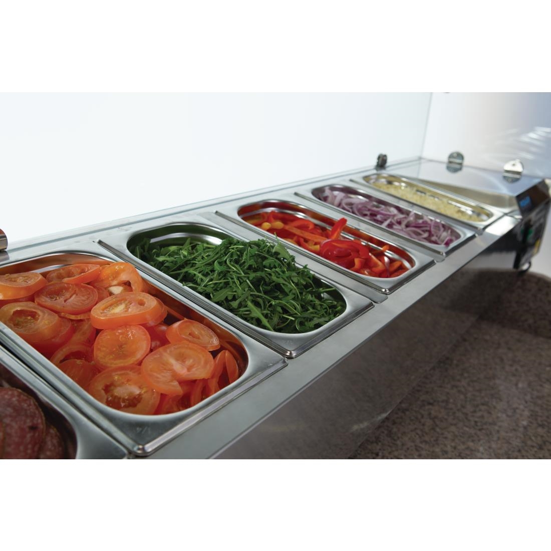 polar g serie gekoelde pizza/sandwich prepareercounter 368l Polar G-serie gekoelde pizza/sandwich prepareercounter 368L