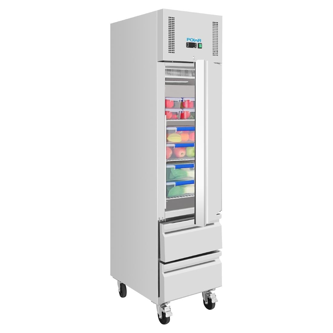 Polar G-Series GN-koelkast, slank model, met 1 deur en 2 laden