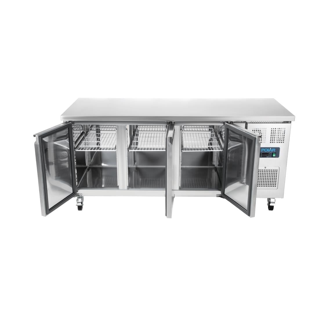 Polar U-Serie Driedubbele Deur Aanrecht Koelkast 417Ltr