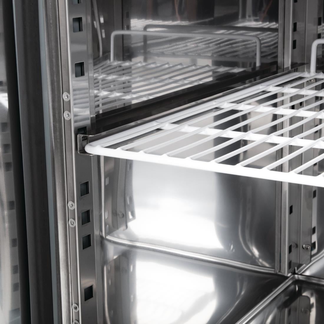 Polar U-Serie Driedubbele Deur Aanrecht Koelkast 417Ltr