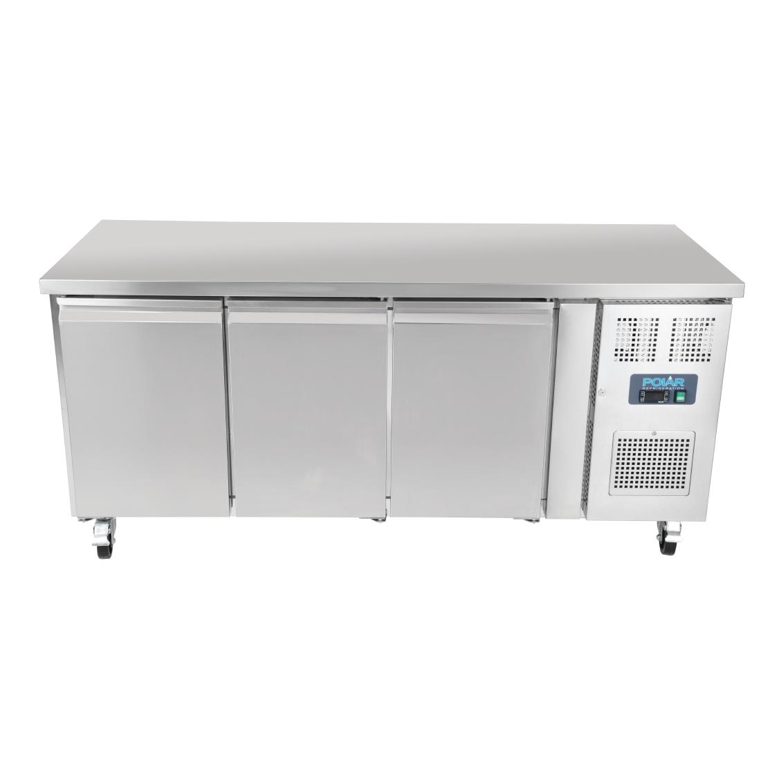 Polar U-Serie Driedubbele Deur Aanrecht Koelkast 417Ltr