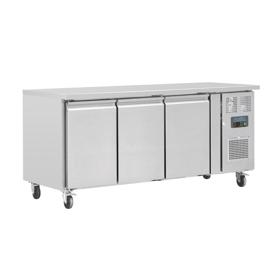 Polar U-Serie Driedubbele Deur Aanrecht Koelkast 417Ltr