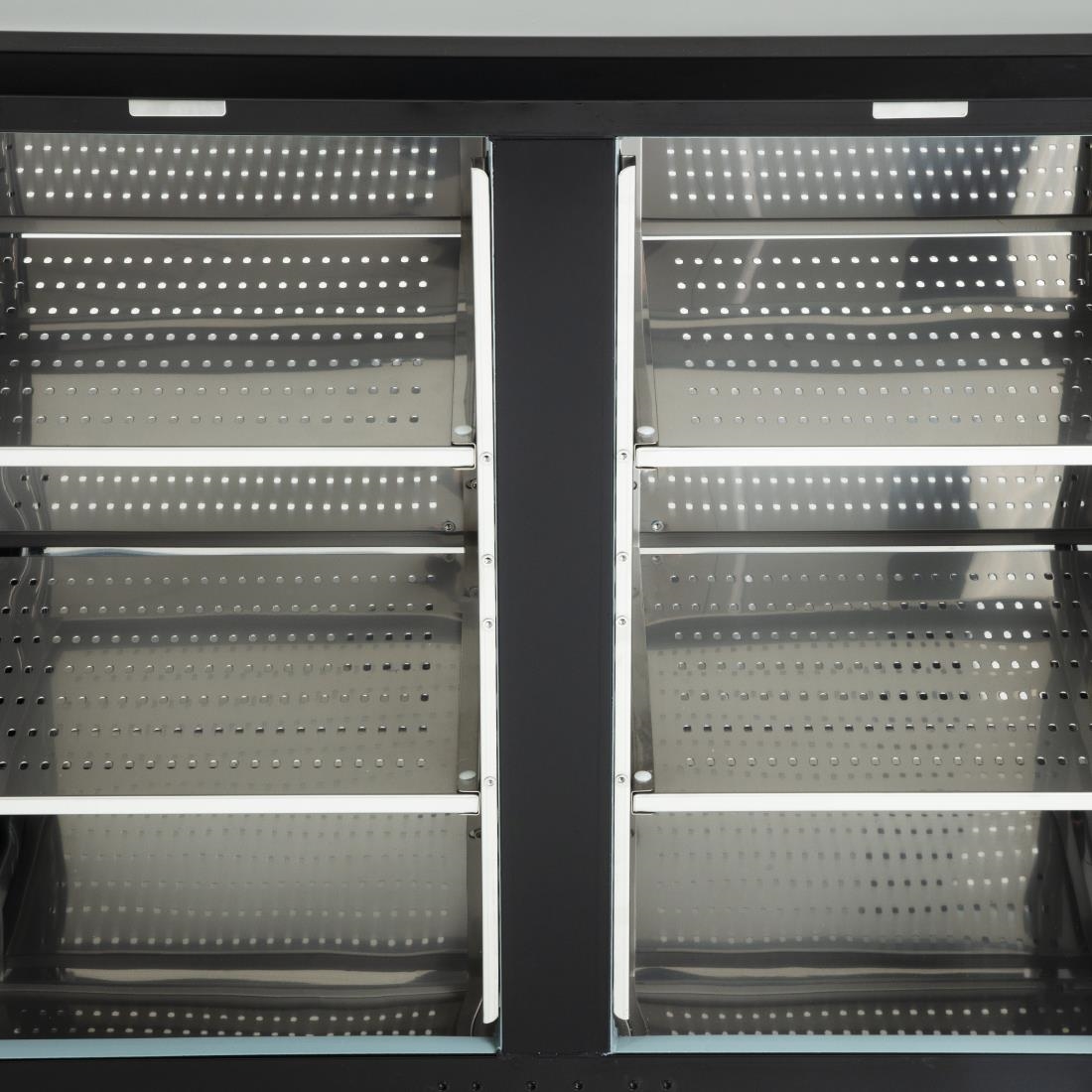 Polar U-serie dubbele deur back bar toonbank koelkast met laden
