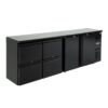 Polar U-serie dubbele deur back bar toonbank koelkast met laden