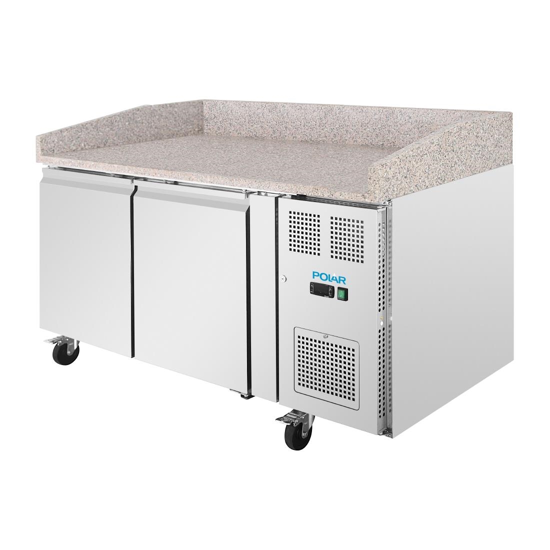 Polar U-Serie Dubbele Deur Pizza Werkbank met Granieten Blad 428Ltr
