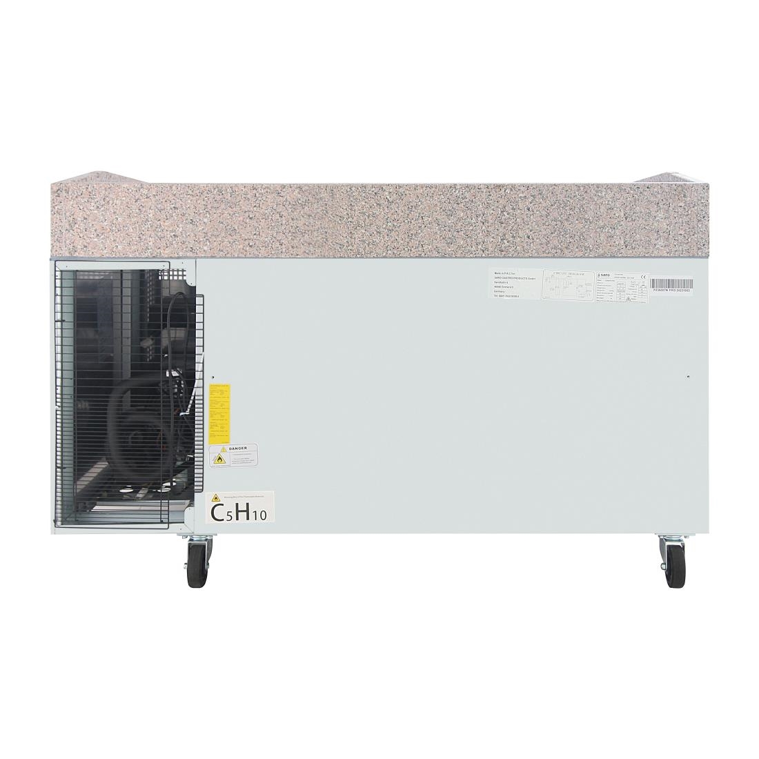 Polar U-Serie Dubbele Deur Pizza Werkbank met Granieten Blad 428Ltr