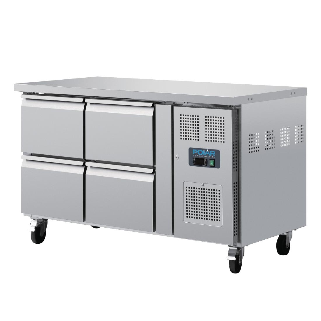 polar u serie geventileerde gekoelde gn werkbank met 4 laden Polar U-serie geventileerde gekoelde GN werkbank met 4 laden