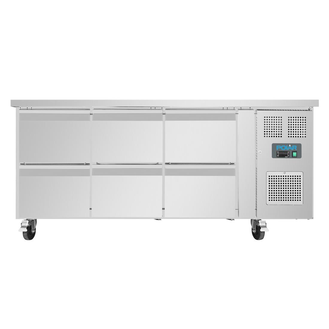 polar u serie geventileerde gekoelde gn werkbank met 6 laden Polar U-serie geventileerde gekoelde GN werkbank met 6 laden