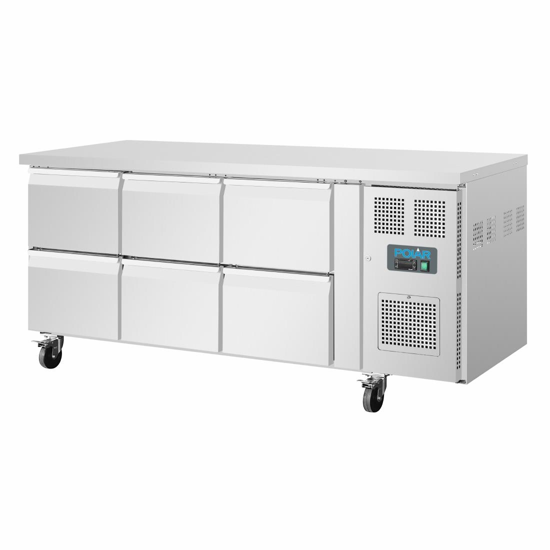 polar u serie geventileerde gekoelde gn werkbank met 6 laden Polar U-serie geventileerde gekoelde GN werkbank met 6 laden