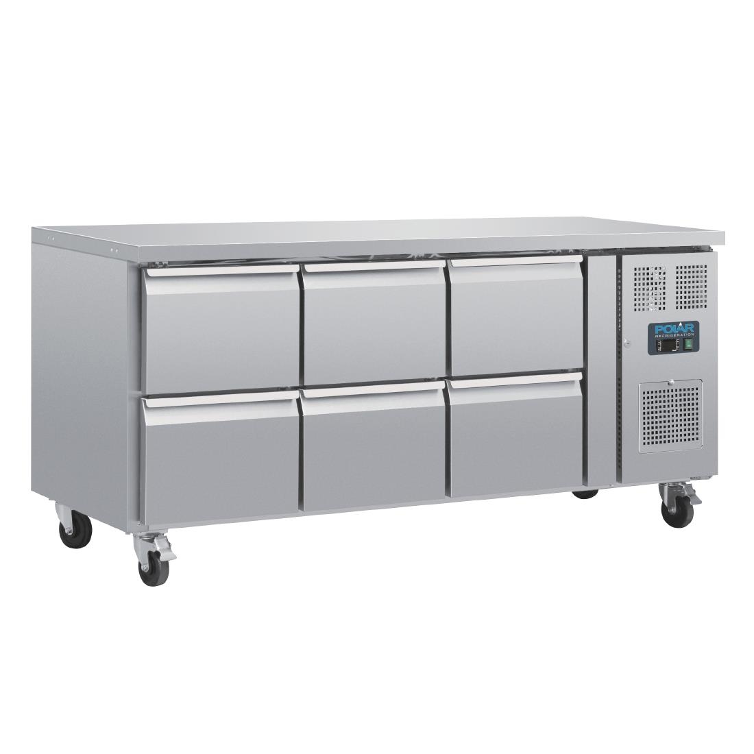 polar u serie geventileerde gekoelde gn werkbank met 6 laden Polar U-serie geventileerde gekoelde GN werkbank met 6 laden