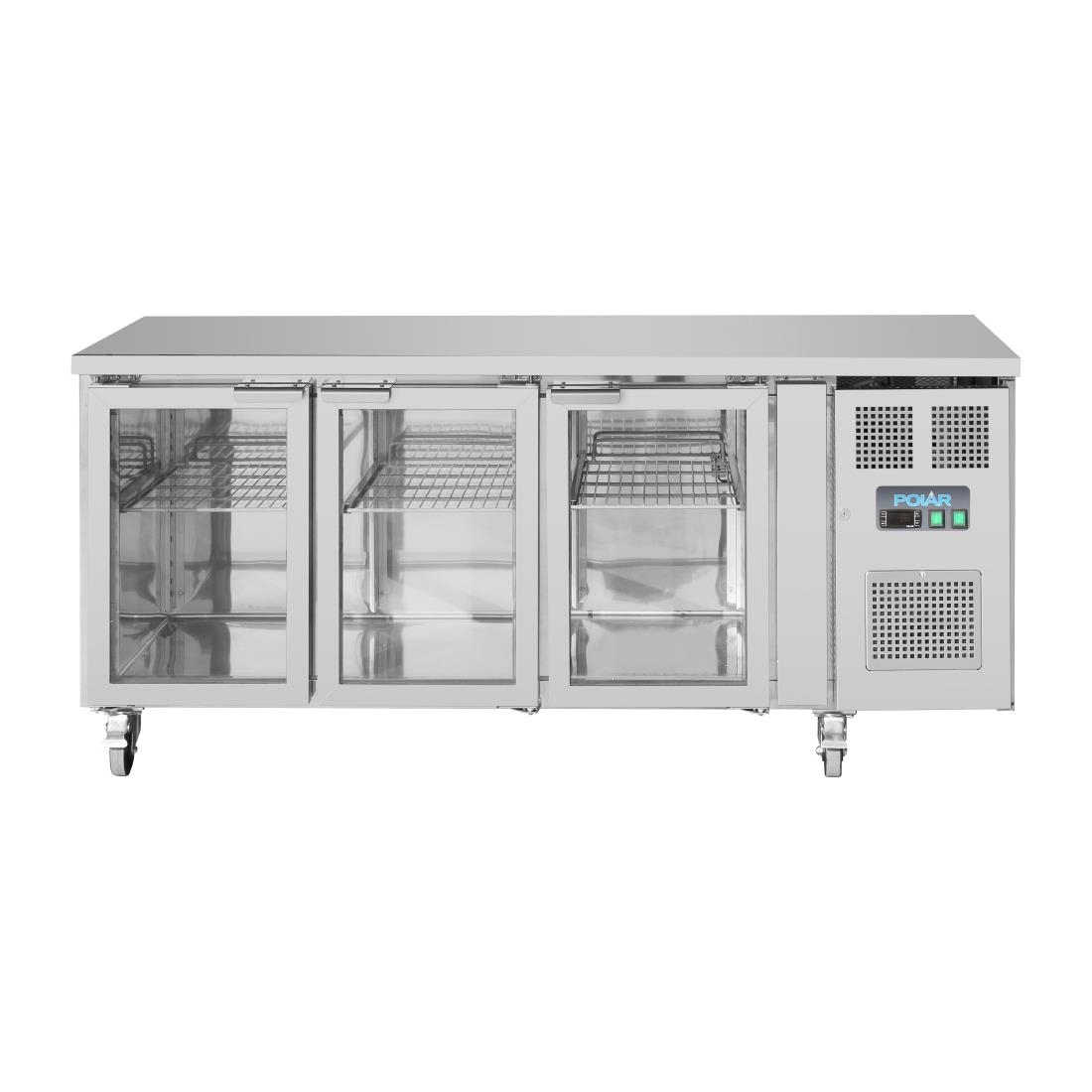 Polar U-serie premium driedeurs displaykoeling laag model 358Ltr