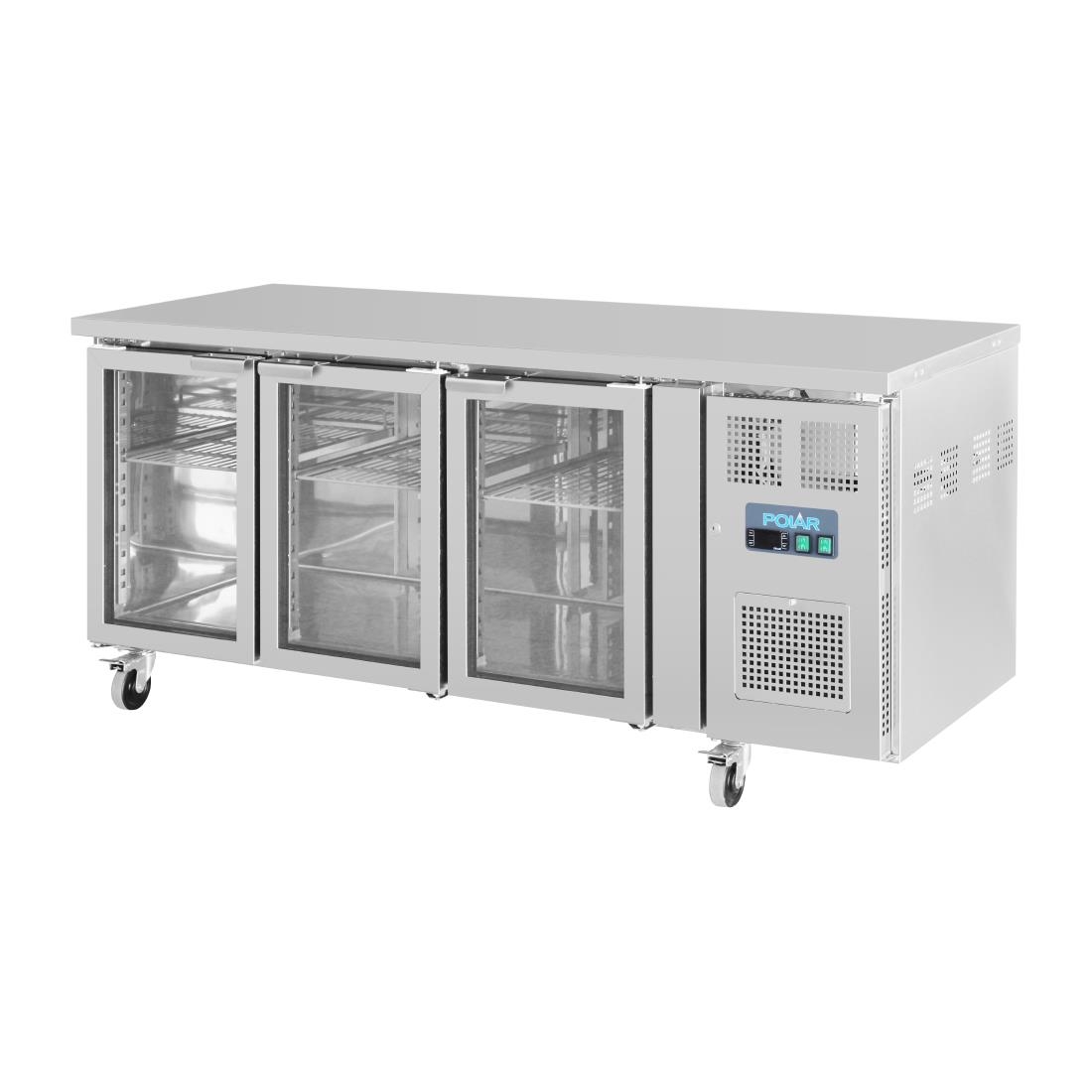 Polar U-serie premium driedeurs displaykoeling laag model 358Ltr