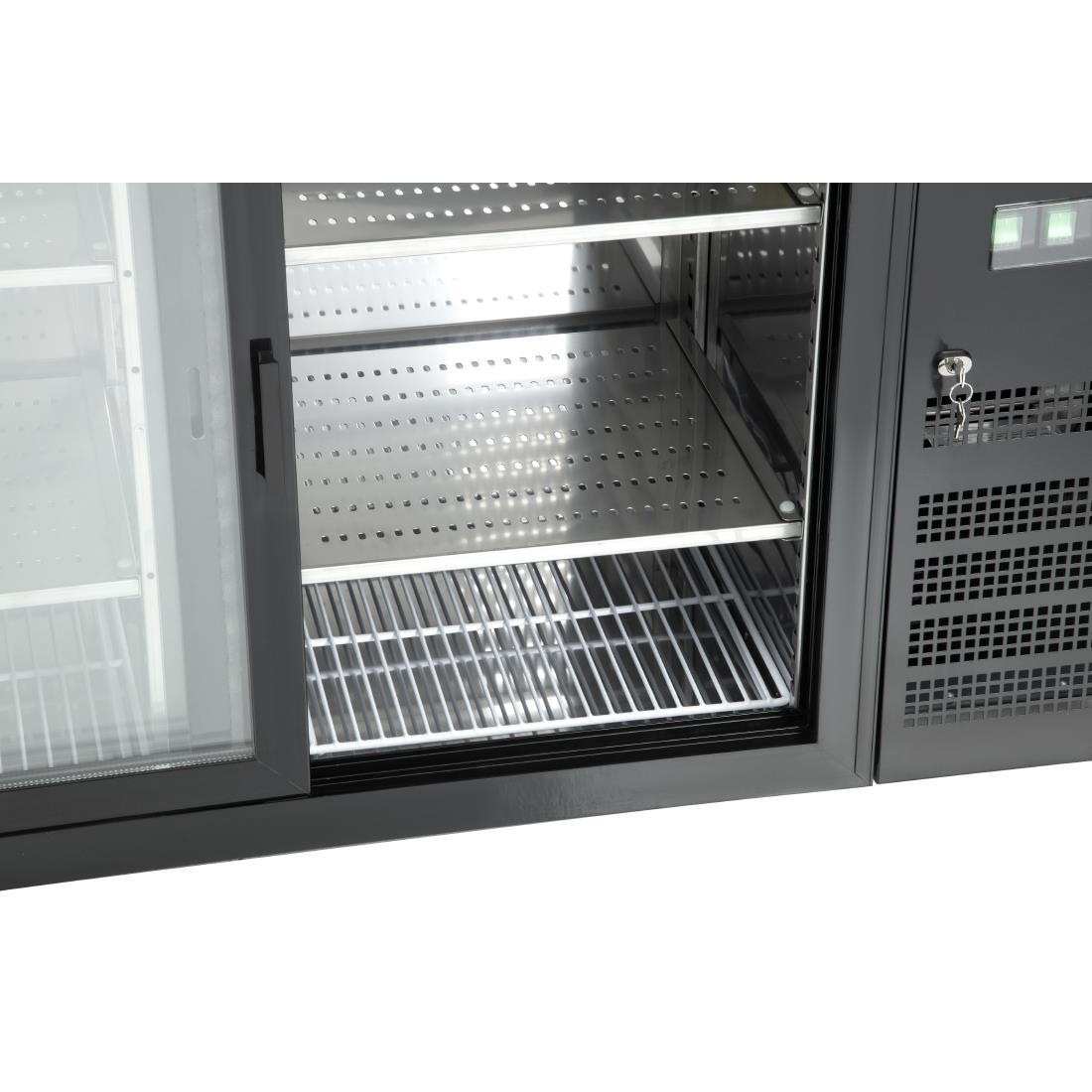 Polar U-serie vier-deurs displaykoeler voor achter de bar