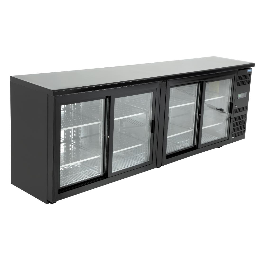 Polar U-serie vier-deurs displaykoeler voor achter de bar