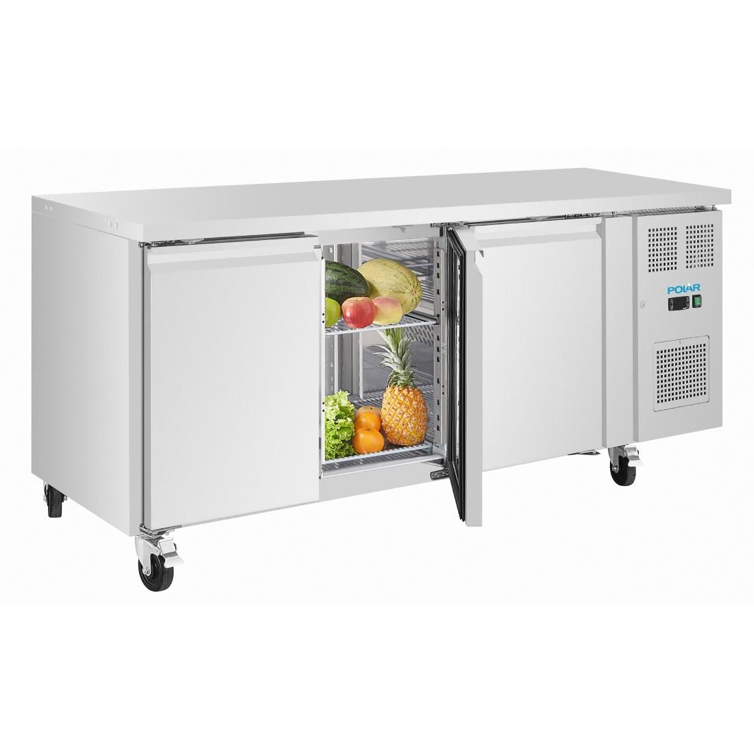 Polar U-Series Drie-deurs smalle koelwerkbank 231Ltr