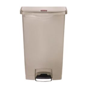 Rubbermaid Slim Jim Front Step pedaalemmer 68Ltr beige
