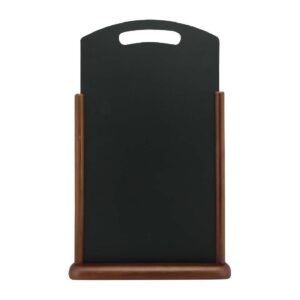 Securit Handvat extra groot houten tafelkrijtbord met donkerbruin gelakte afwerking