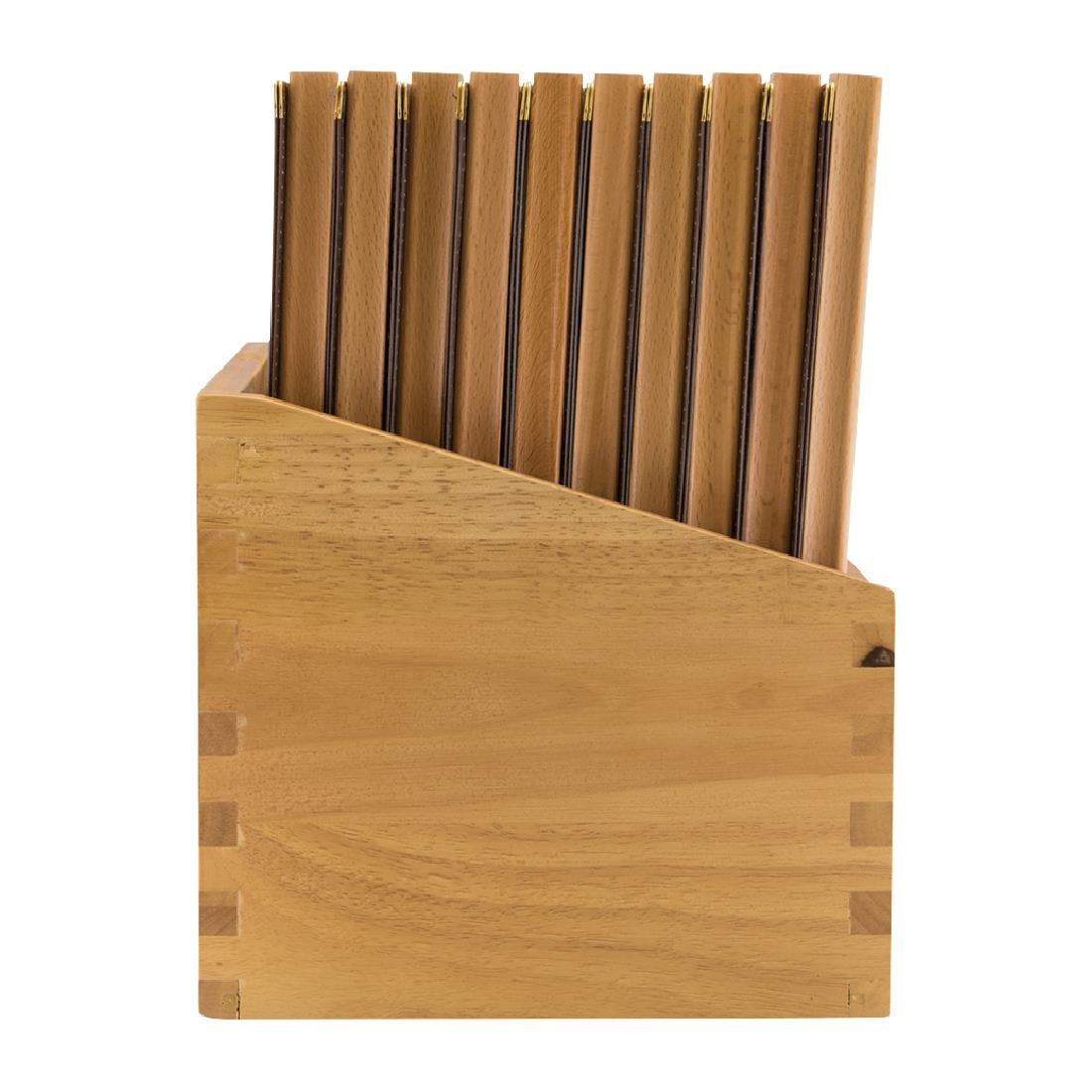 Securit menumappen set met houten box A4 bruin (20 stuks)