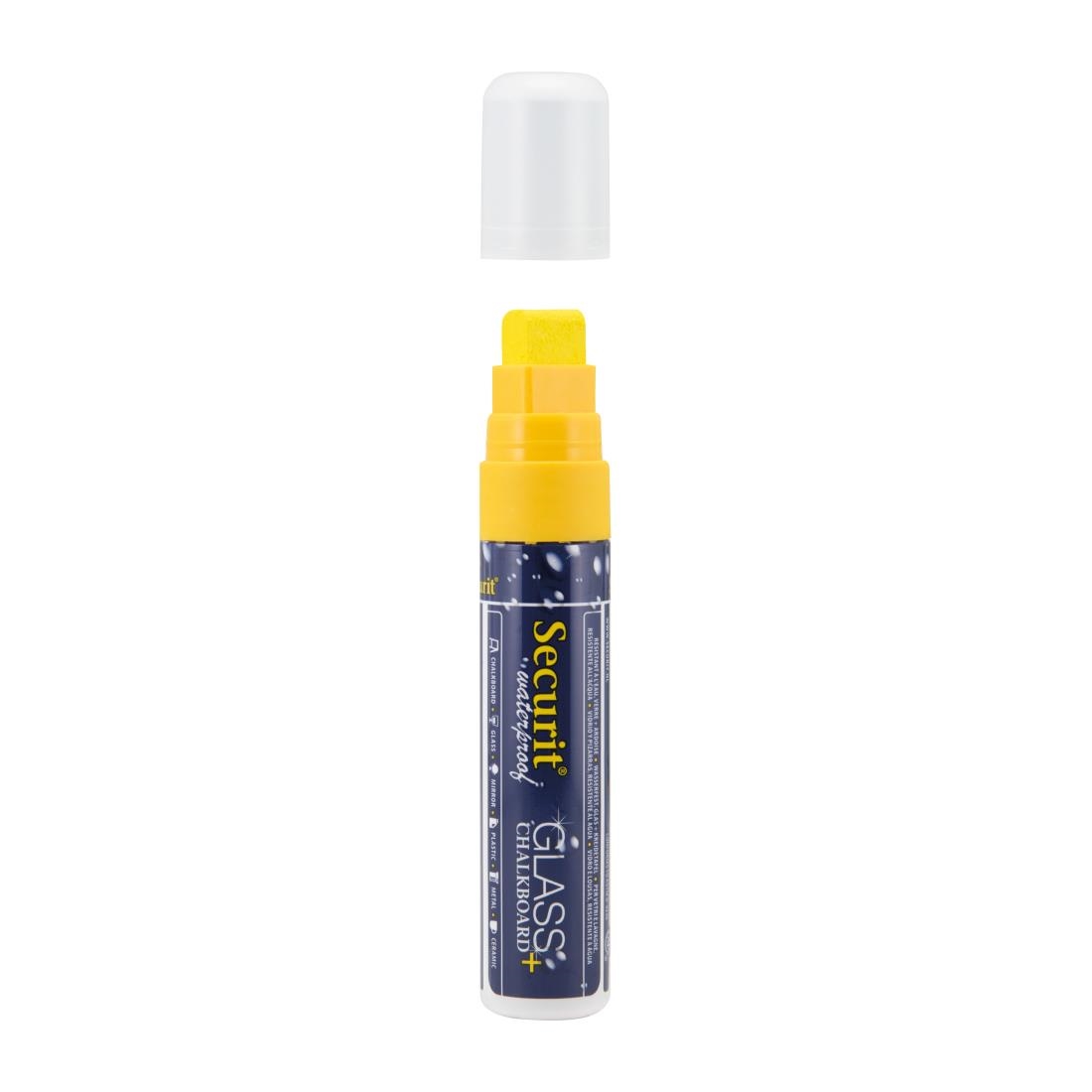 Securit Waterproof krijtstift (Glas + Krijtbord) in geel met 7-15mm penpunt