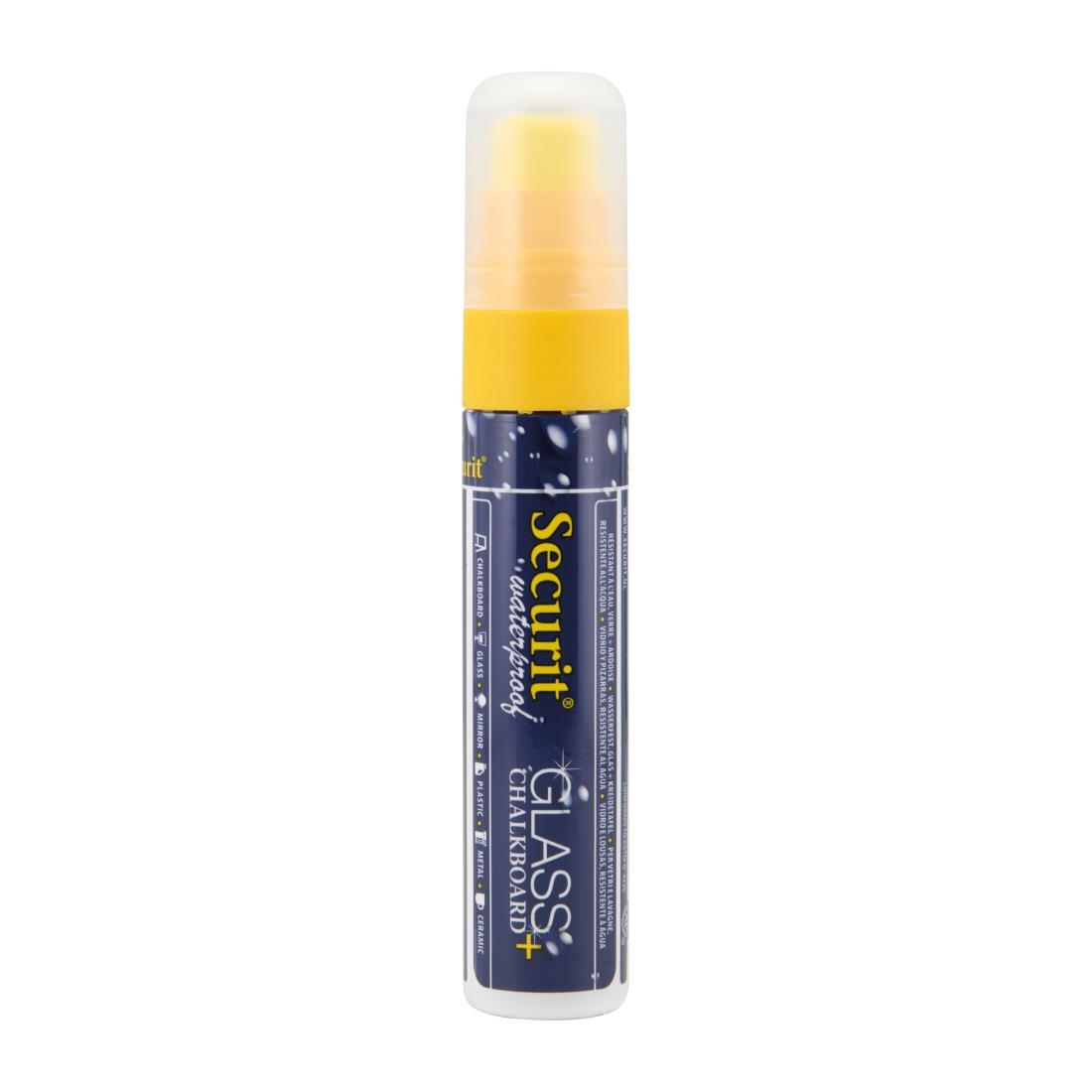 Securit Waterproof krijtstift (Glas + Krijtbord) in geel met 7-15mm penpunt