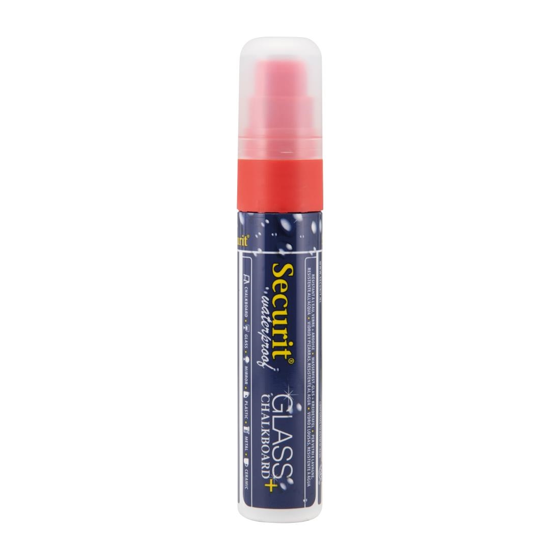 Securit Waterproof krijtstift (Glas + Krijtbord) in rood met 7-15mm penpunt