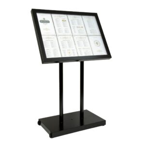 Securit zwart hamerslag staal wit 8xA4 informatiedisplay (excl. paal en voet)