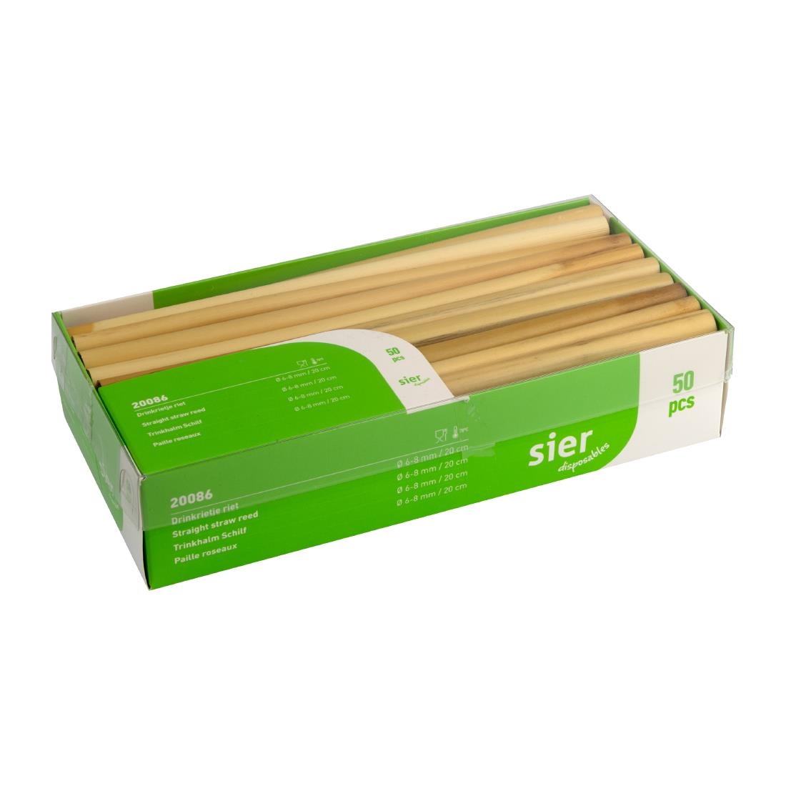 Sier Disposables Rechte rietje ø 6-8 mm / 20cm (50 stuks)
