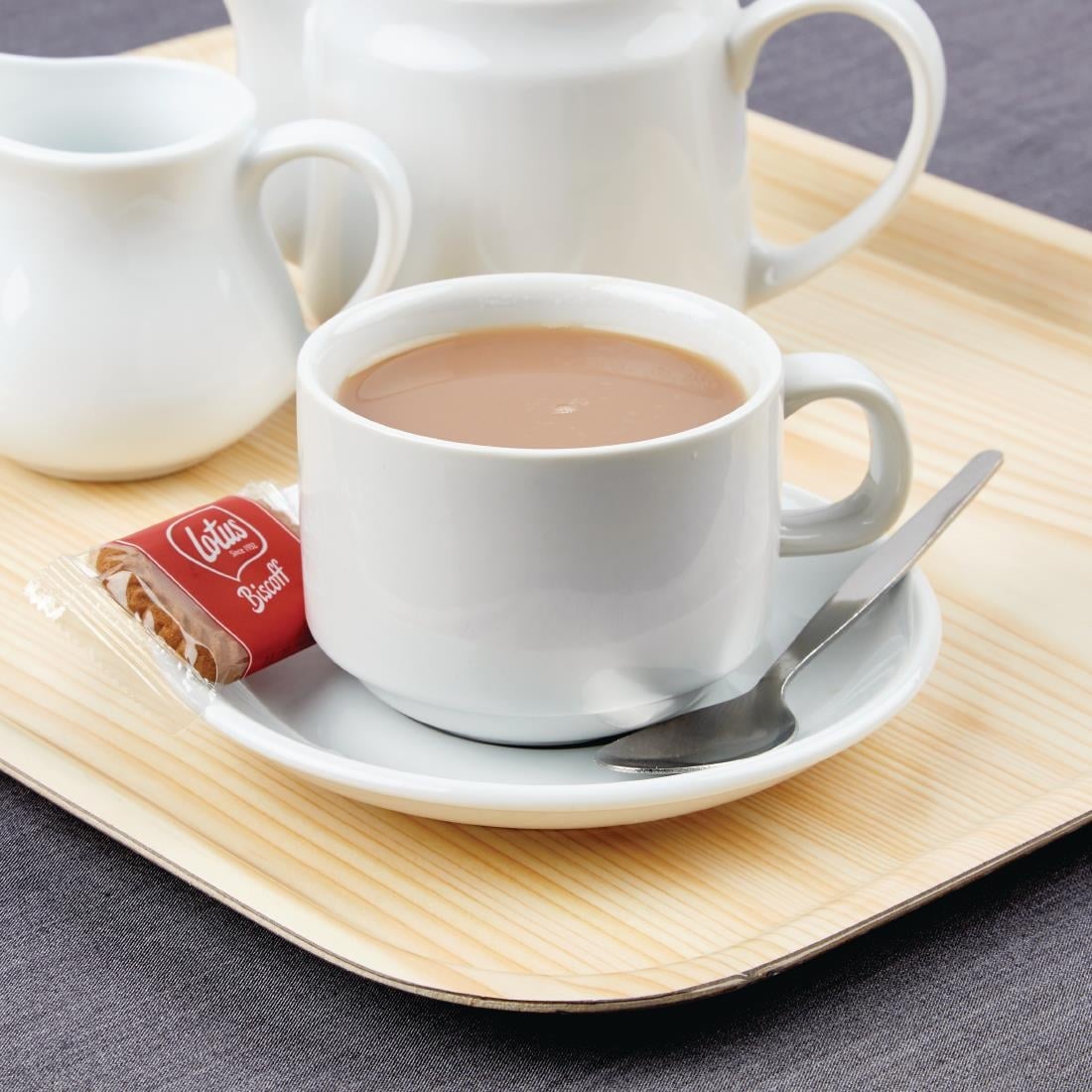 SPECIALE AANBIEDING Athena Hotelware stapelbare theekoppen en schotels (24 stuks)