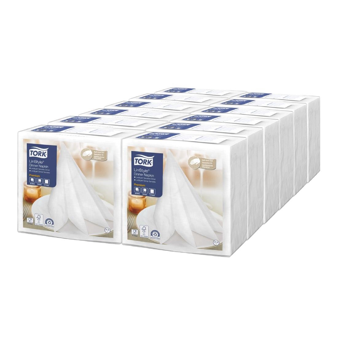 Tork Linstyle dinerservetten 1/4 vouw wit 40cm (600 stuks)