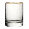 Utopia Hayworth Dubbele Ouderwetse Glazen Met Gouden Rand, 325ml (6 stuks)