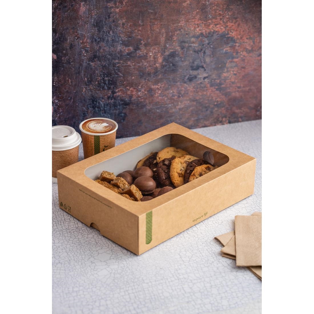 Vegware composteerbare sandwichboxen met deksel medium (50 stuks)