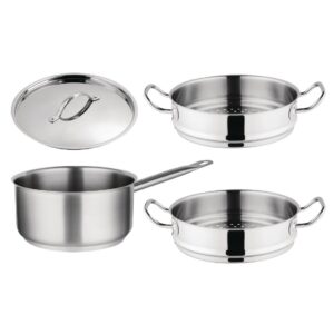 Vogue 3-delige set met steelpan en stomers