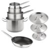 Vogue Cook Like A Pro 5-Delige Roestvrijstalen Inductiepannenset