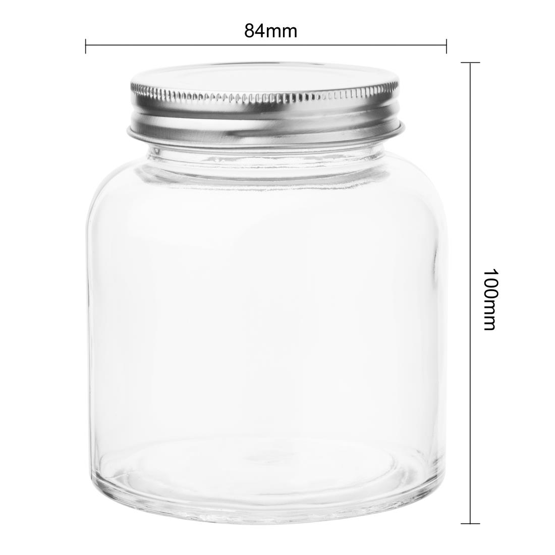 Vogue glazen voorraadpot met schroefdeksel 330ml (6 stuks)