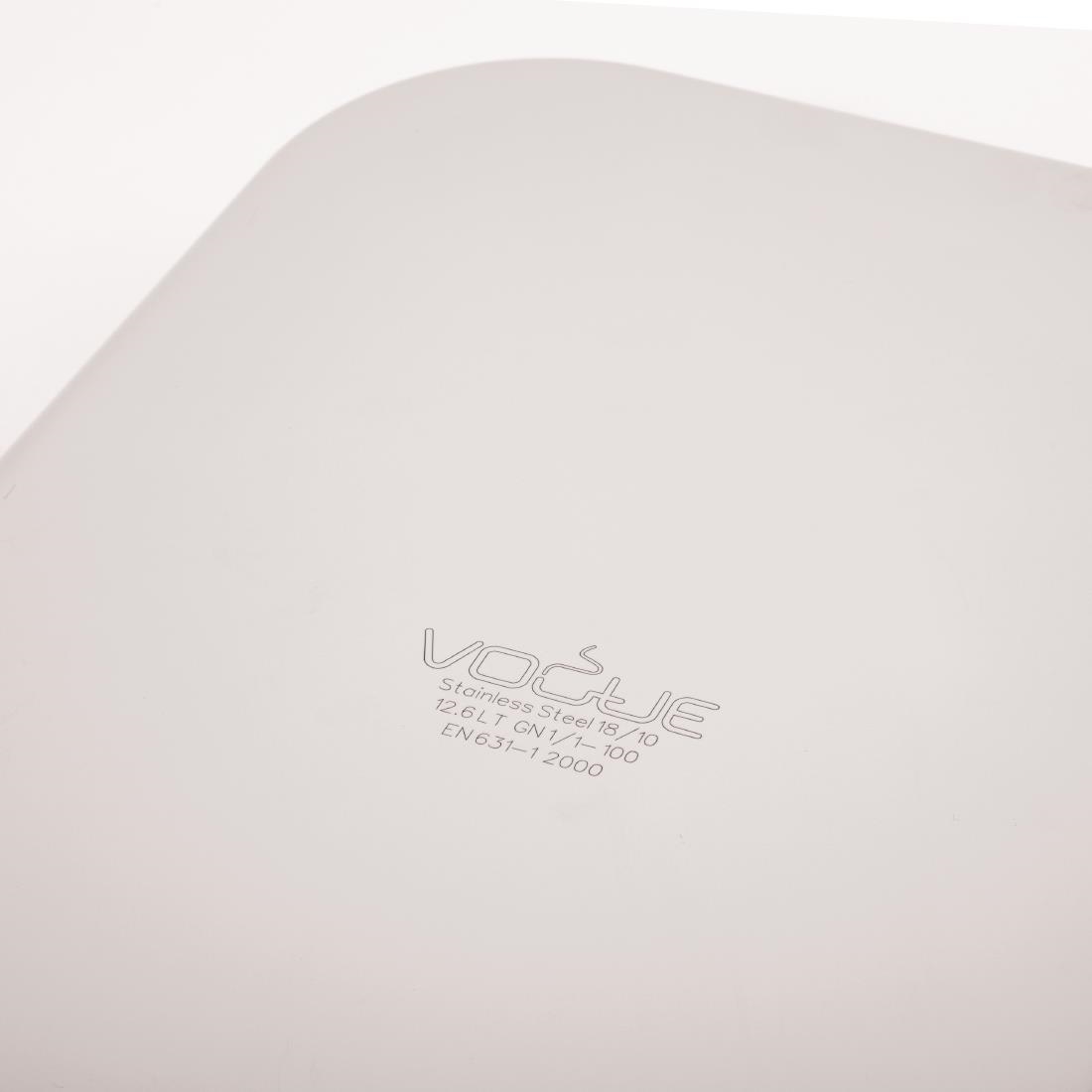 Vogue heavy-duty RVS GN 1/1 bak 100mm