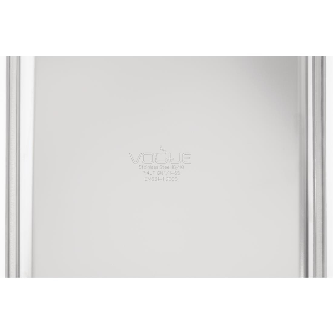Vogue heavy-duty RVS GN 1/1 bak 65mm