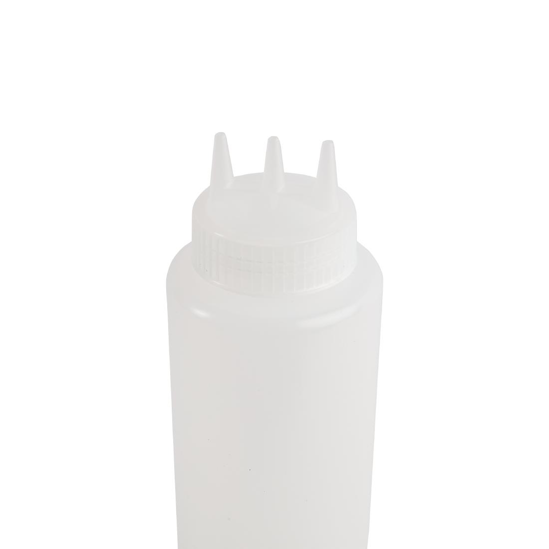 Vogue knijpfles met 3 spuitmonden transparant 1Ltr