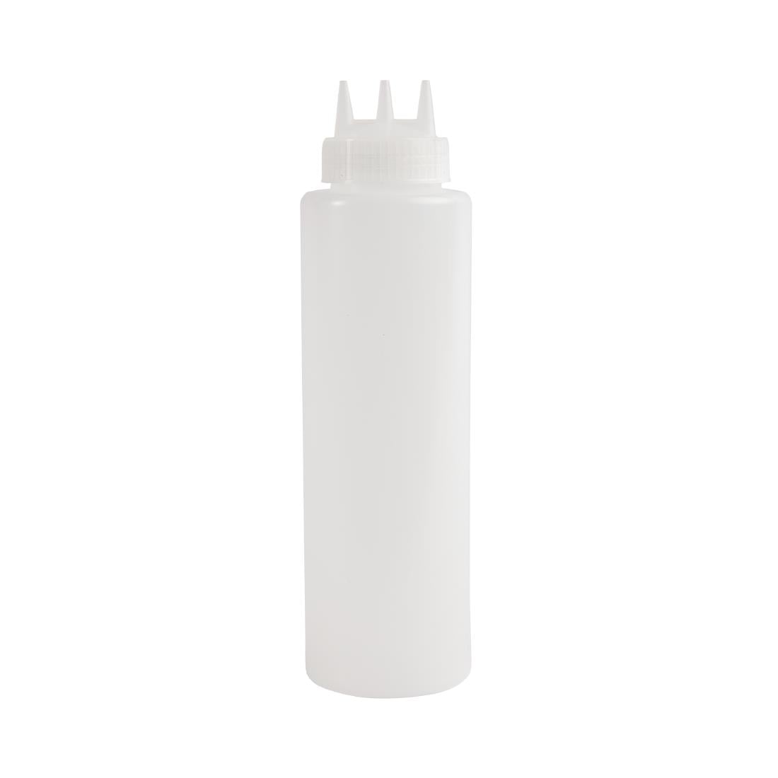 Vogue knijpfles met 3 spuitmonden transparant 1Ltr