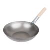 Vogue lichtstalen wok met vlakke bodem 330 mm