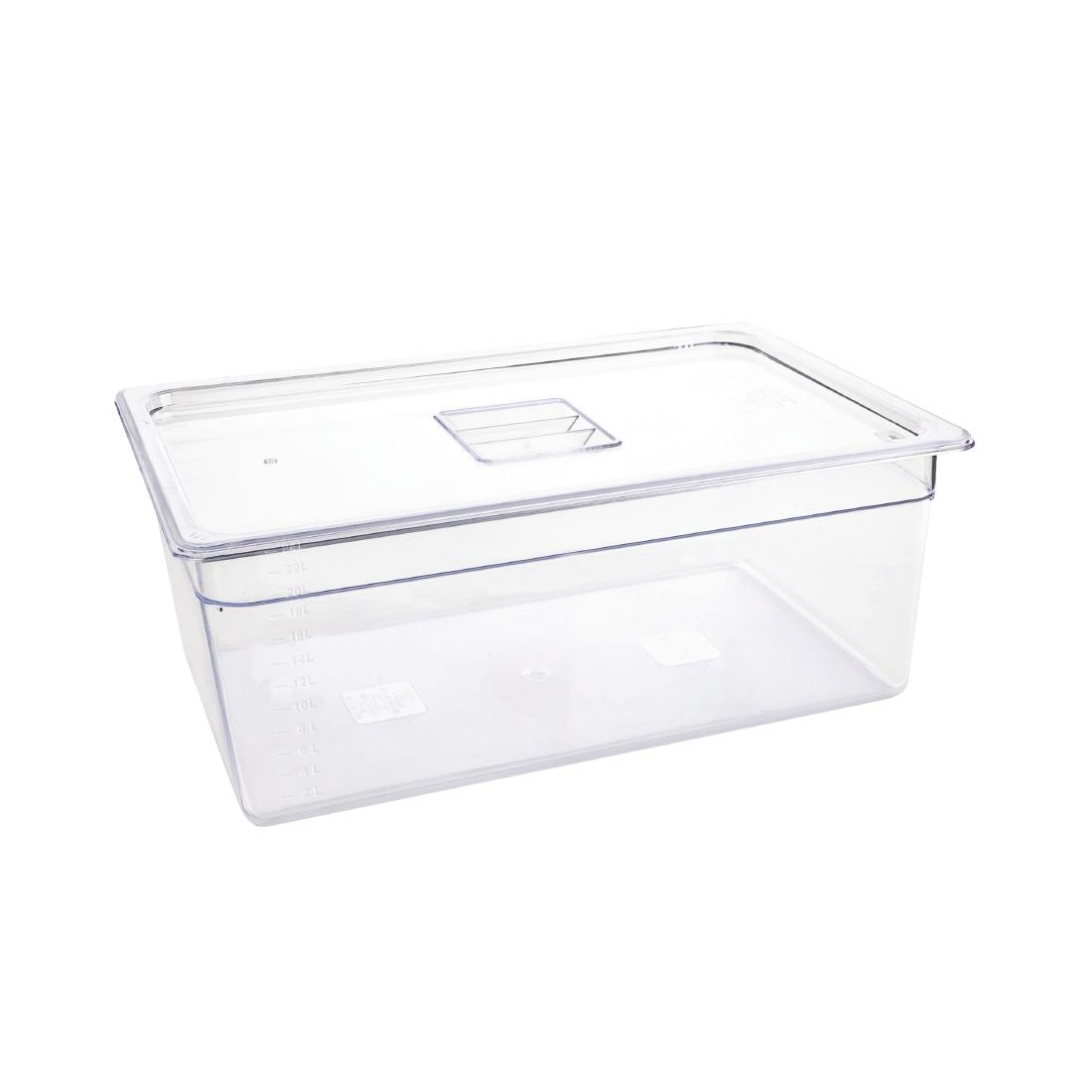 Vogue polycarbonaat 1/1 gastronorm container 200mm transparant