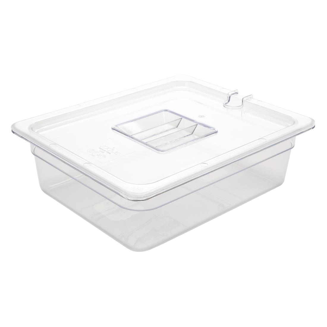 Vogue polycarbonaat 1/2 gastronorm container 100mm transparant